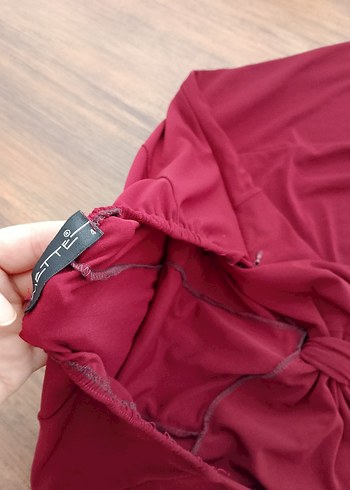 Diğer Bordo Drapeli Uzun Askılı Elbise