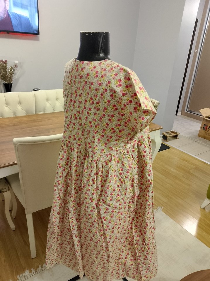 Pamuklu Pembe Midi elbise - Görsel 2