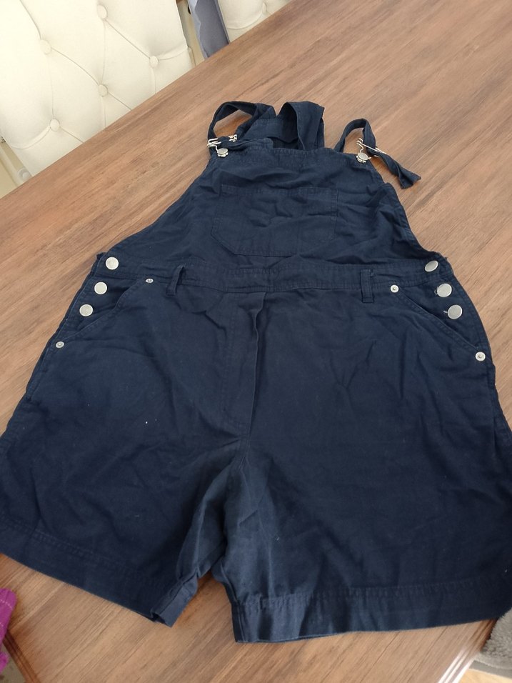 Kızlar için lacivert kot şort tulum - Görsel 2