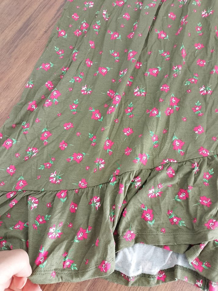 V Yaka Kadın Bohem Robalı Elbise - Görsel 2