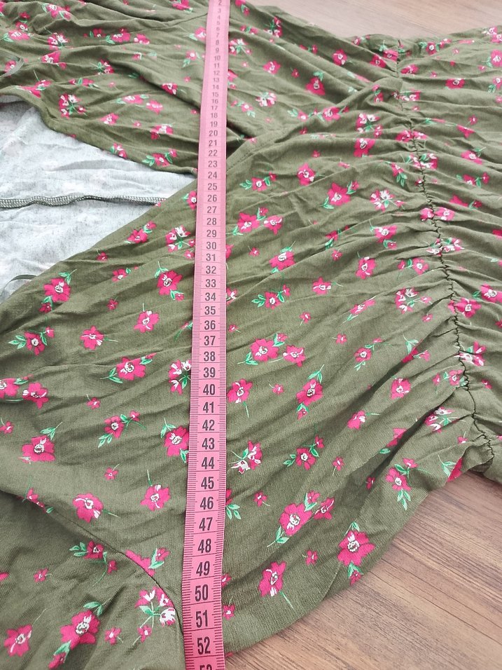 V Yaka Kadın Bohem Robalı Elbise - Görsel 3