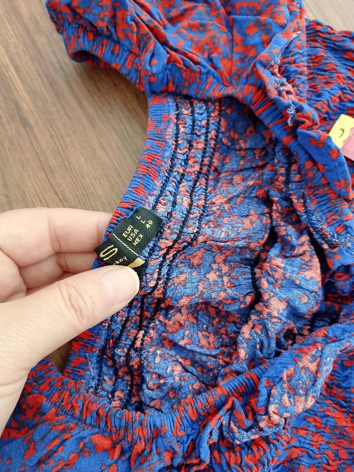 Uzun Kollu Renkli Bohem Uzun Elbise - Görsel 3