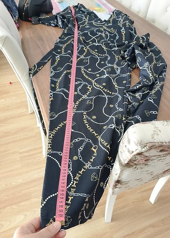 Zincir Detaylı Siyah Kadın Uzun Tulum - Görsel 5