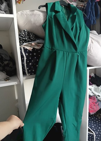 Parlak Yeşil Uzun Kadın tulum - Görsel 2