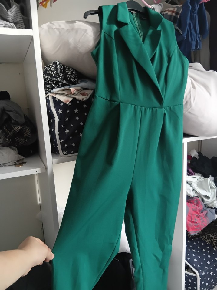 Parlak Yeşil Uzun Kadın tulum - Görsel 2