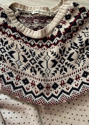 Bohem Desenli Uzun Kollu Triko Kazak - Görsel 3