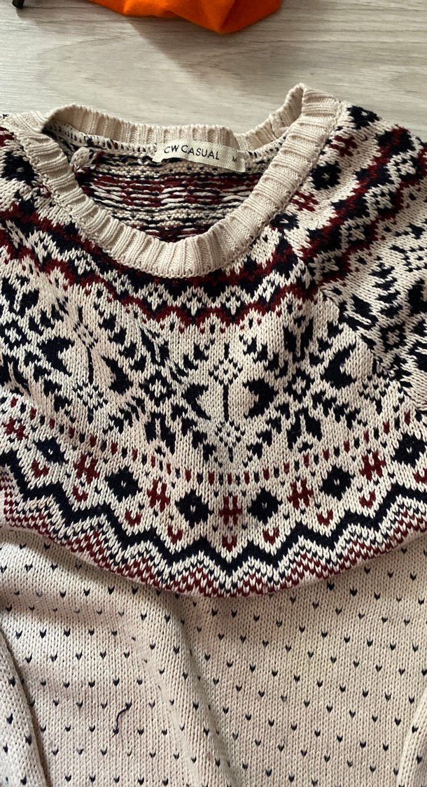 Bohem Desenli Uzun Kollu Triko Kazak - Görsel 3