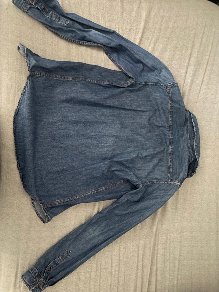 Erkek Mavi Denim Düğmeli Gömlek - Görsel 3