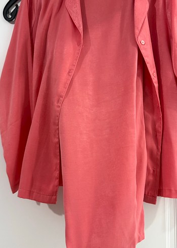 Pembe Uzun Kesim pijama takımı - Görsel 5