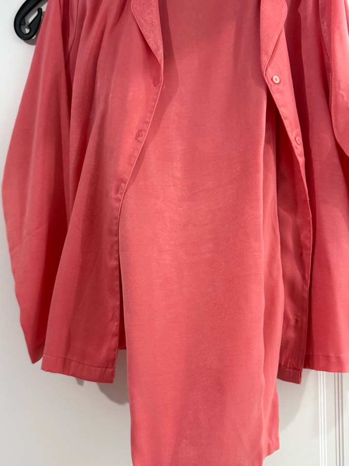 Pembe Uzun Kesim pijama takımı - Görsel 5