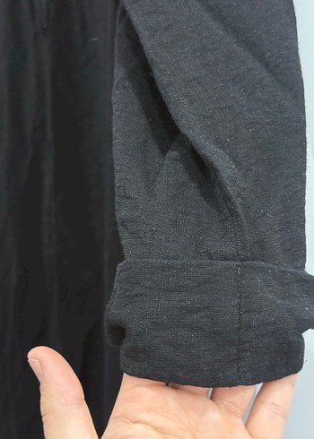 Siyah Uzun Kollu Kadın Uzun abaya - Görsel 4