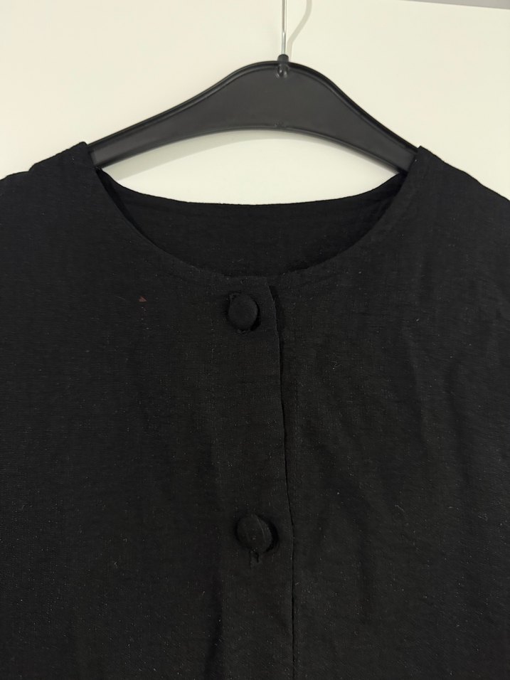 Siyah Uzun Kollu Kadın Uzun abaya - Görsel 3