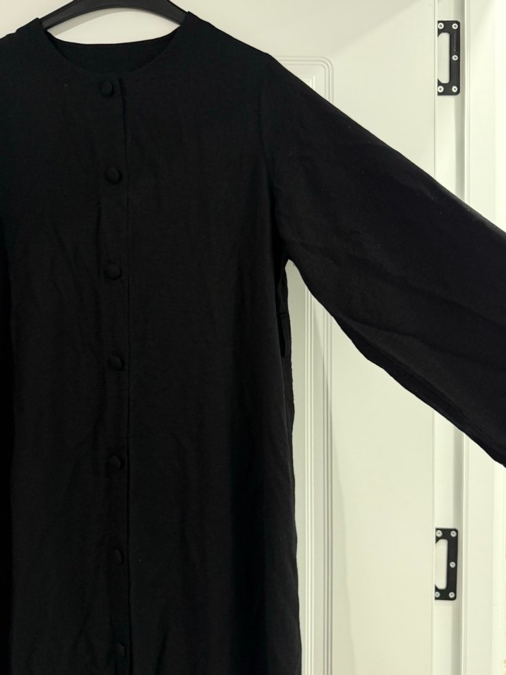 Siyah Uzun Kollu Kadın Uzun abaya - Görsel 2