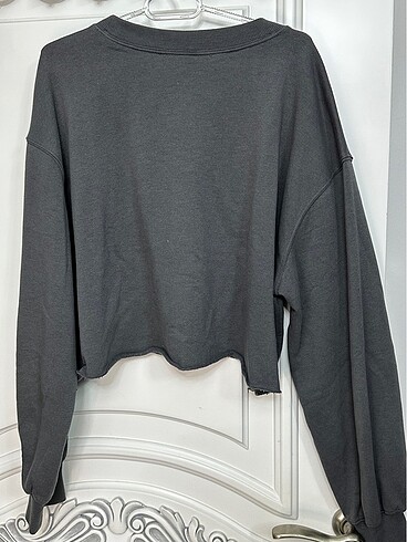 xl Beden gri Renk H&M sweatshirt kısa üst