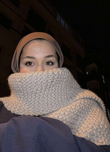  Beden camel Renk El örgüsü atkı 