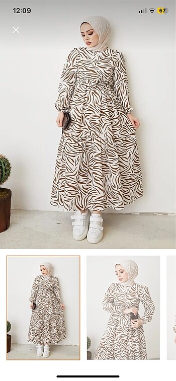 Zebra desenli elbise