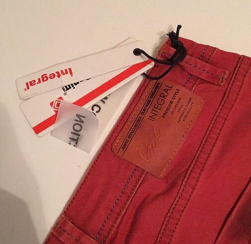 34 Beden bordo Renk İntegral denim ince kot pantolon