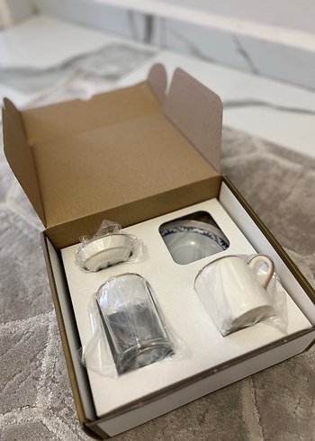 Beyaz Altın Detaylı Çay Seti - Görsel 2