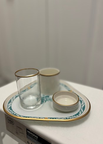 Beyaz Altın Detaylı Çay Seti - Görsel 3