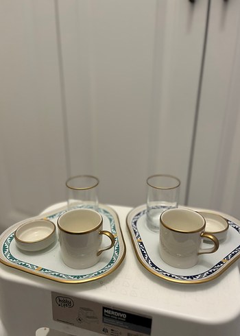 Beyaz Kulplu Gri ve Beyaz Bardak Seti - Görsel 3