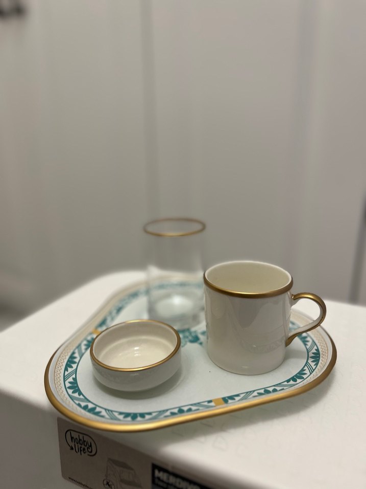 Beyaz Kulplu Gri ve Beyaz Bardak Seti - Görsel 4