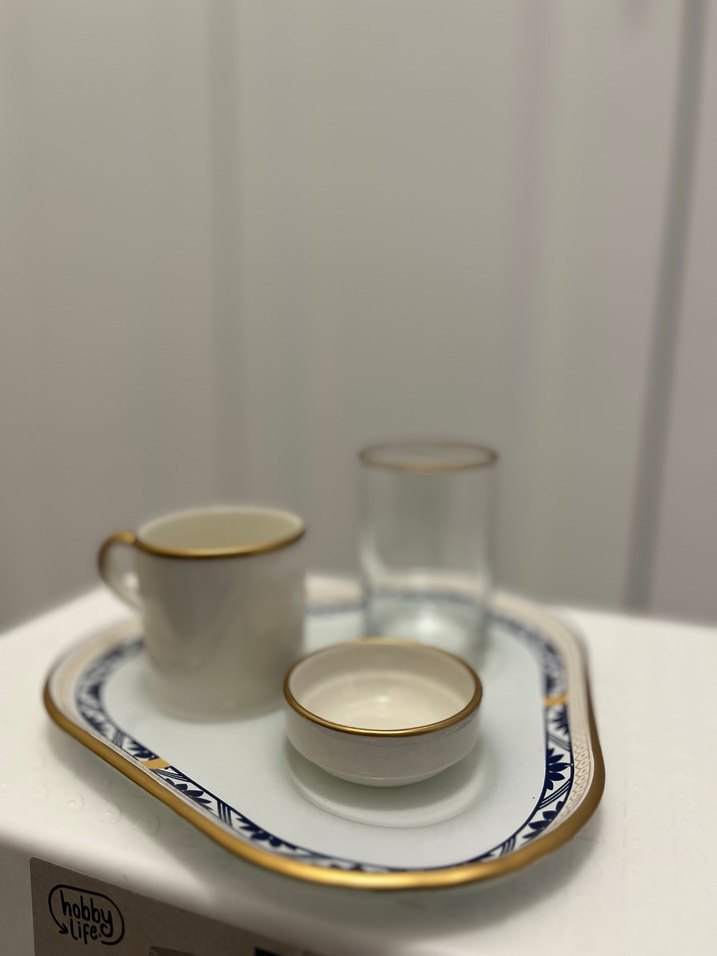 Beyaz Kulplu Gri ve Beyaz Bardak Seti - Görsel 5