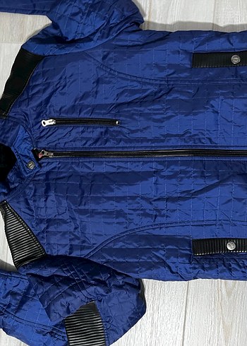 Erkek Lacivert Kısa Kesim Fermuarlı Ceket - Görsel 4