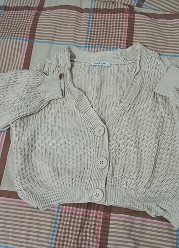 Crop düğmeli hırka