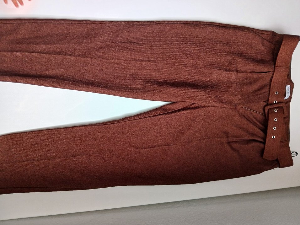 Kahverengi Tokalı Kadın Kumaş Pantolon - Görsel 2