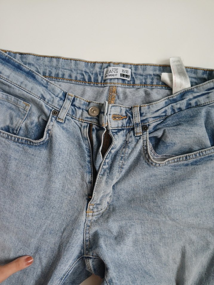 Gri Mavi Rahat Kesim Kadın Jean Pantolon - Görsel 2