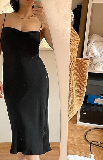 saten zara midi boy elbise