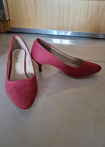 Gül kurusu Süet Stiletto Kadın Ayakkabı