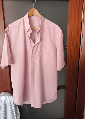 Pembe Dufy Kısa Kollu Erkek Gömlek
