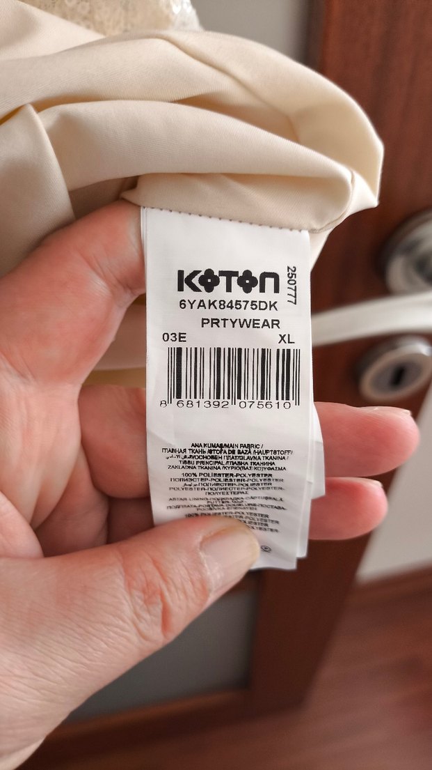 Krem,ucuk gri beyaz pul payet elbise - Görsel 5