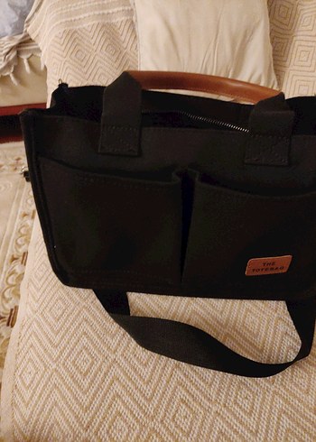 Siyah kanvas Fermuarlı Kadın Çanta - Görsel 5