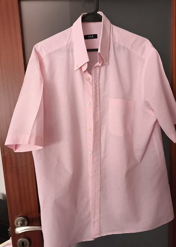 Sarar Pembe Kısa Kollu Erkek Gömlek