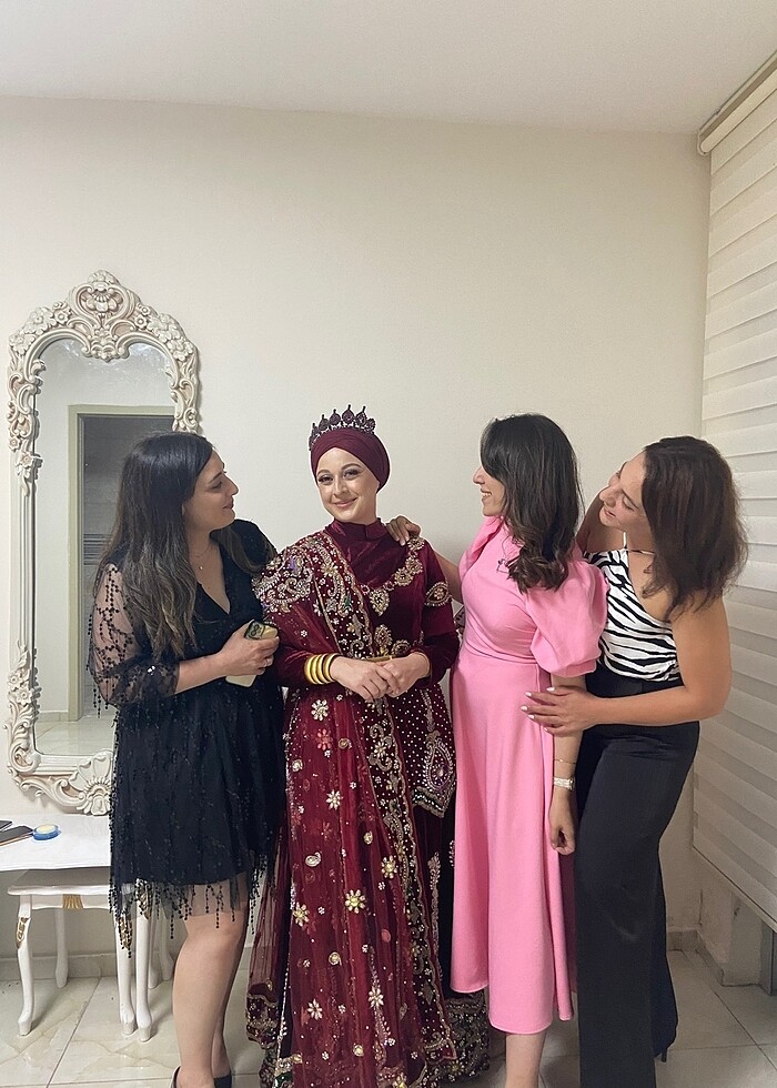 Pembe balon kol elbise - Görsel 2