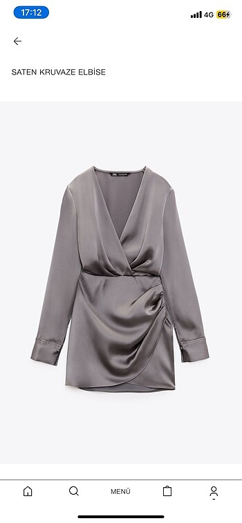 Zara saten elbise