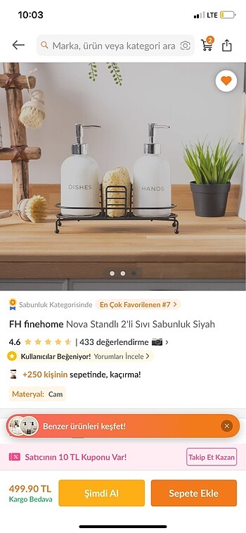 Diğer FH finehome nova standlı sıvı sabunluk