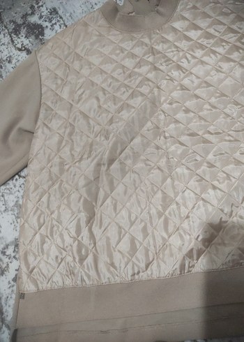 Düğmeli Bej Kadın Sweatshirt - Görsel 8