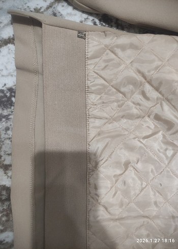 Düğmeli Bej Kadın Sweatshirt - Görsel 5