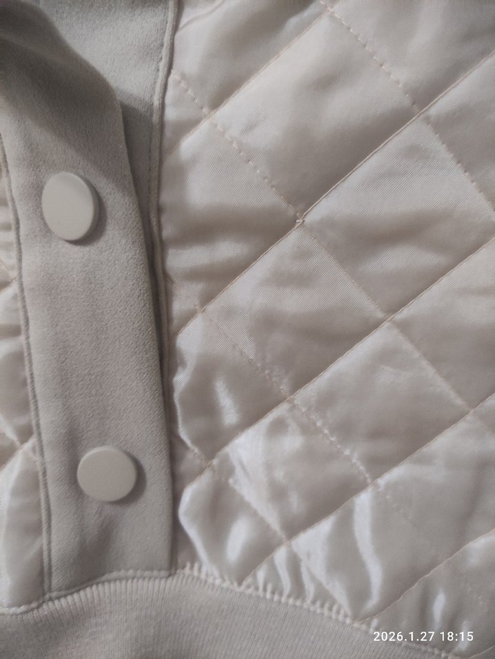 Düğmeli Bej Kadın Sweatshirt - Görsel 3