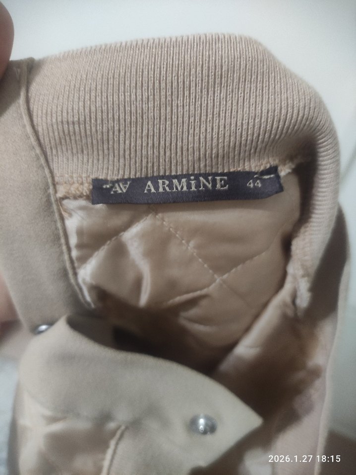 Düğmeli Bej Kadın Sweatshirt - Görsel 4