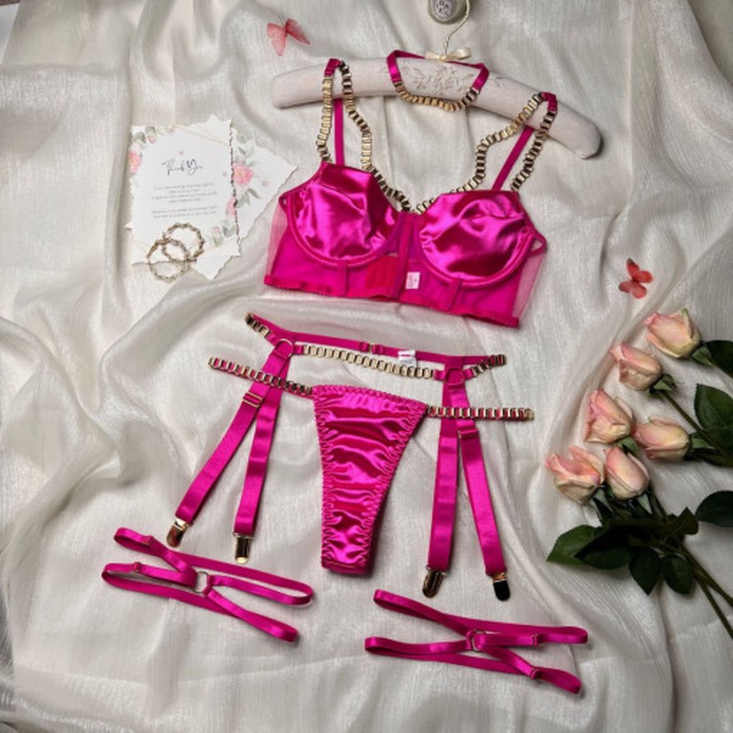 Pembe Mini Avant-Garde Pop Kültür Sütyen Takımı - Görsel 2