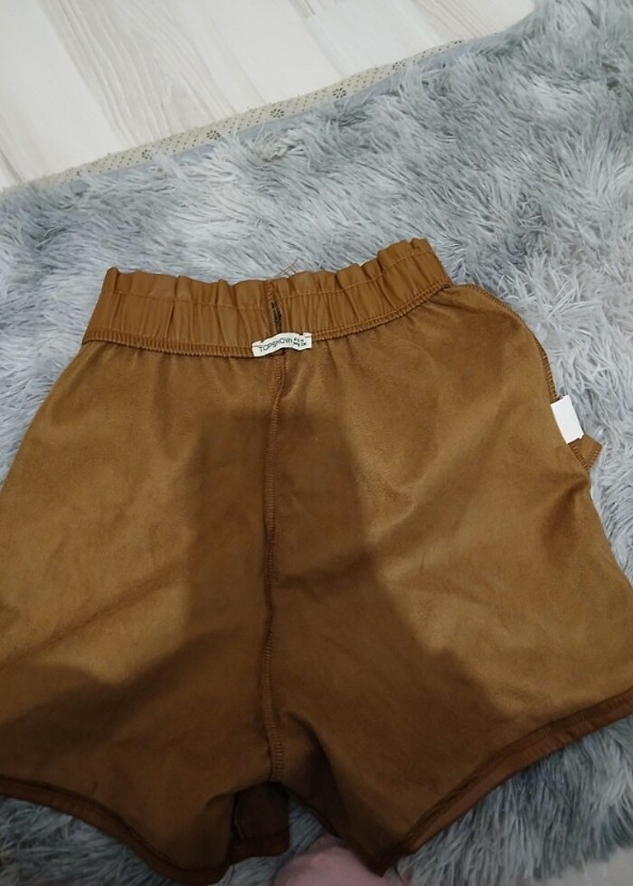  Kahverengi Deri şort  - Görsel 2