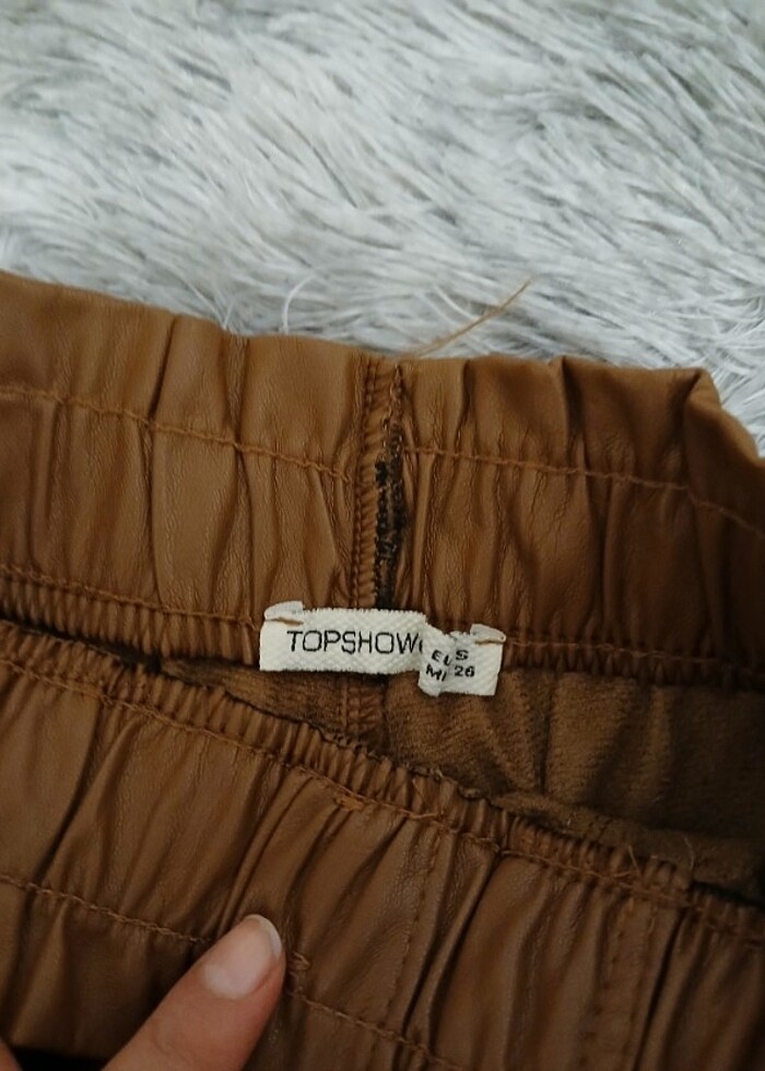  Kahverengi Deri şort  - Görsel 5