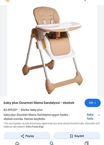 Beden camel Renk Plus baby mama sandalyesi