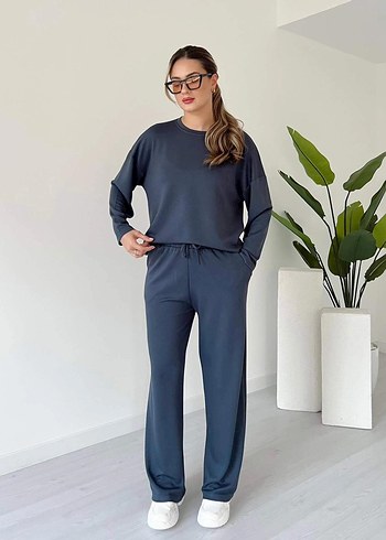 Kadın Lacivert Sweatshirt ve Pantolon Takımı - Görsel 6