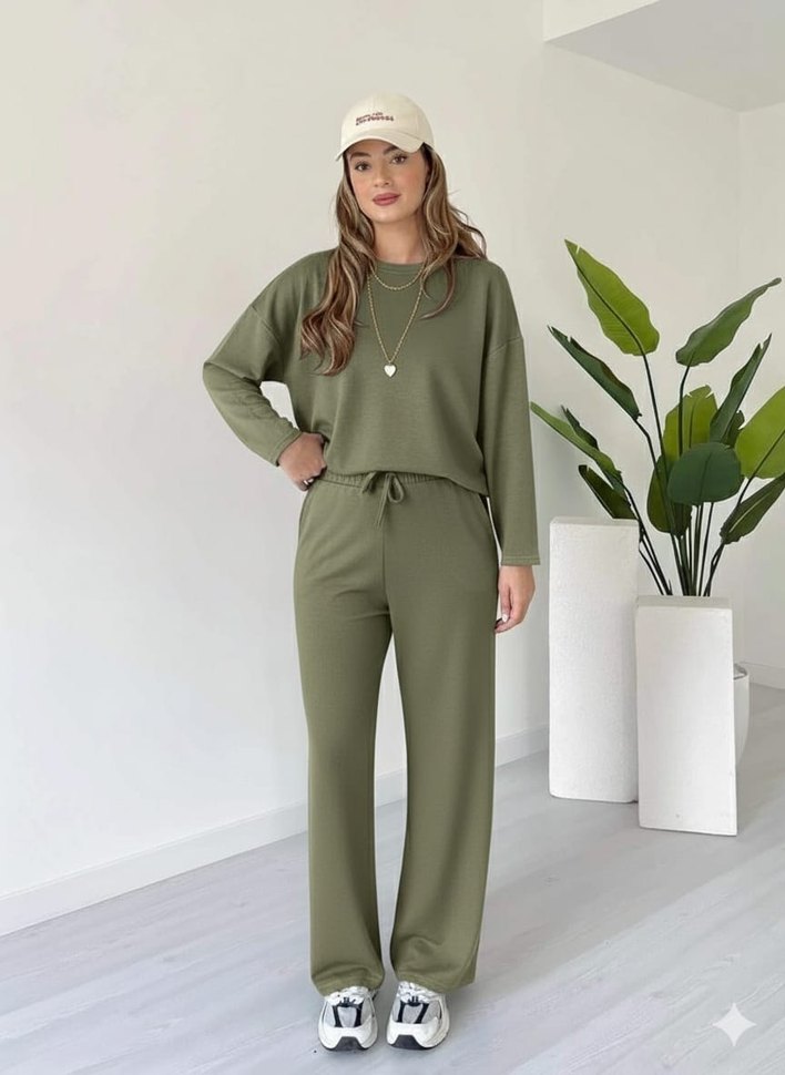 Kadın Lacivert Sweatshirt ve Pantolon Takımı - Görsel 4