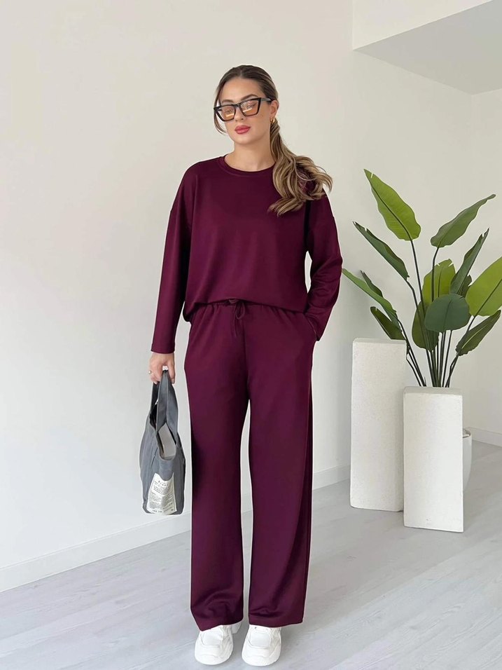 Kadın Lacivert Sweatshirt ve Pantolon Takımı - Görsel 2